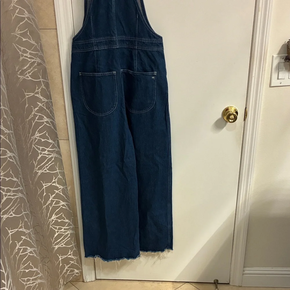 Madewell Blue Denim Wide Leg Overalls Sz 6 - Picture 8 of 14